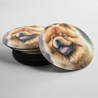 Coasters Chow Chow watercolor