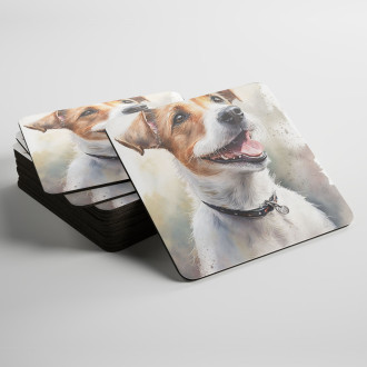 Coasters Russell Terrier watercolor