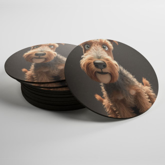 Coasters Airedale Terrier cartoon