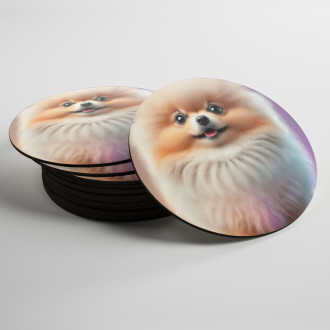 Coasters Pomeranian cartoon