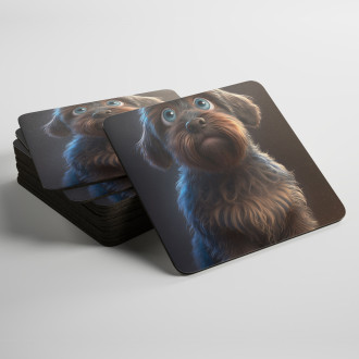 Coasters Wirehaired Pointing Griffon cartoon