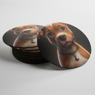 Coasters American Staffordshire Terrier cartoon