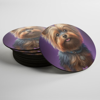 Coasters Silky Terrier cartoon