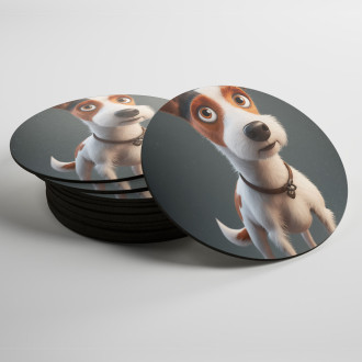 Coasters Smooth Fox Terrier cartoon