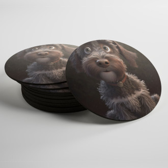 Coasters German Wirehaired Pointer cartoon