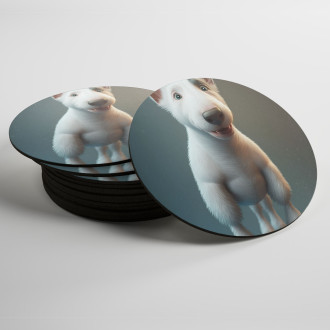 Coasters Miniature Bull Terrier cartoon