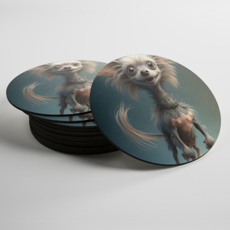 Coasters Chinese Crested cartoon