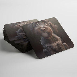 Coasters German Wirehaired Pointer cartoon