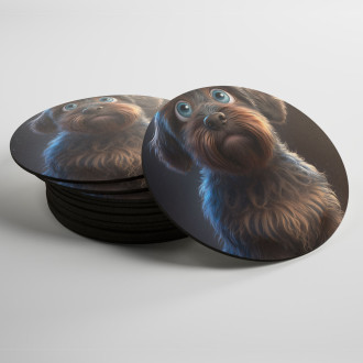 Coasters Wirehaired Pointing Griffon cartoon