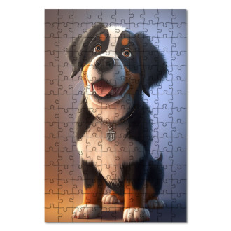 Dřevěné puzzle Velký švýcarský salašnický pes animovaný