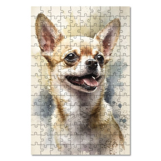 Wooden Puzzle Chihuahua watercolor