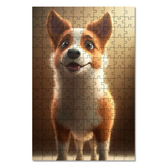 Wooden Puzzle Canaan Dog cartoon