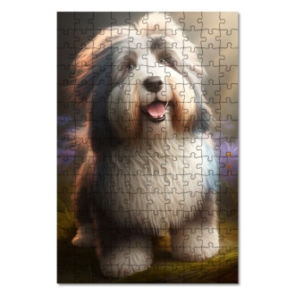 Wooden Puzzle Bearded Collie cartoon