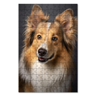 Wooden Puzzle Shetland Sheepdog realistic
