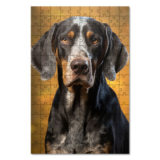 Wooden Puzzle Bluetick Coonhound realistic