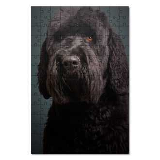 Wooden Puzzle Black Russian Terrier realistic