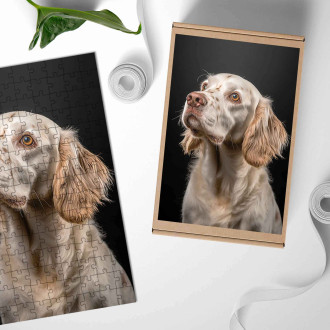 Wooden Puzzle Clumber Spaniel realistic
