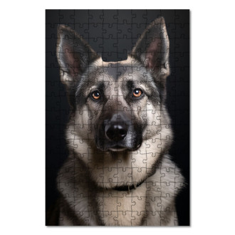 Wooden Puzzle Norwegian Elkhound realistic