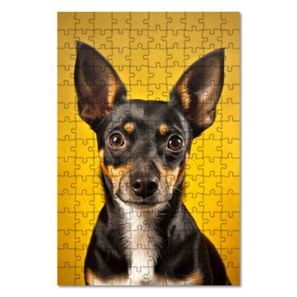 Wooden Puzzle Rat Terrier realistic