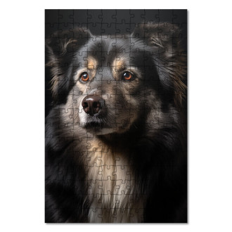 Wooden Puzzle Finnish Lapphund realistic