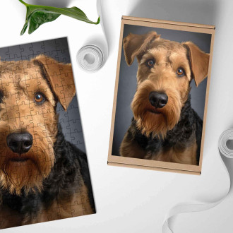 Wooden Puzzle Airedale Terrier realistic