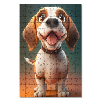 Wooden Puzzle English Foxhound cartoon