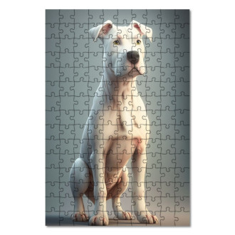 Wooden Puzzle Dogo Argentino cartoon