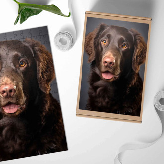 Wooden Puzzle Curly Coated Retriever realistic