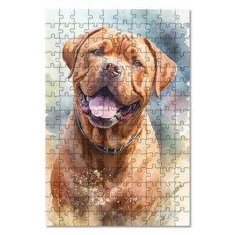 Wooden Puzzle Dogue de Bordeaux watercolor