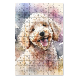 Wooden Puzzle Poodle watercolor
