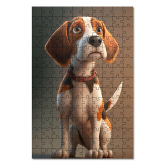 Wooden Puzzle American Foxhound cartoon
