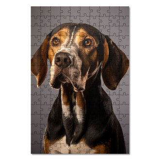 Wooden Puzzle American English Coonhound realistic