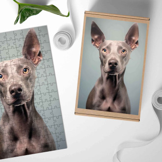 Wooden Puzzle American Hairless Terrier realistic