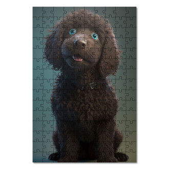Wooden Puzzle Curly Coated Retriever cartoon