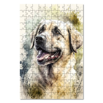 Wooden Puzzle Anatolian Shepherd Dog watercolor