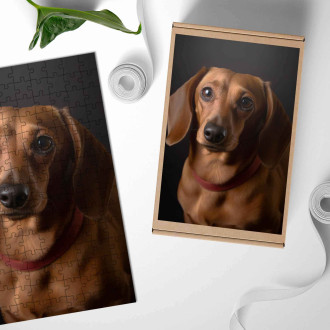 Wooden Puzzle Dachshund realistic