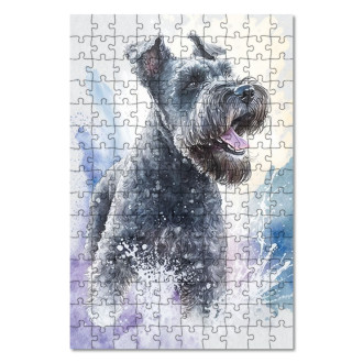 Wooden Puzzle Kerry Blue Terrier watercolor