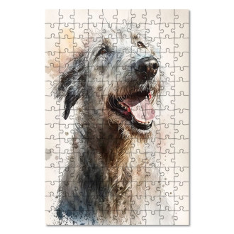 Wooden Puzzle Irish Wolfhound watercolor