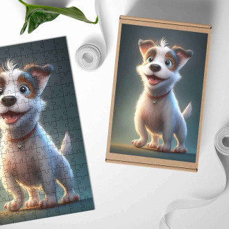 Wooden Puzzle Russell Terrier cartoon