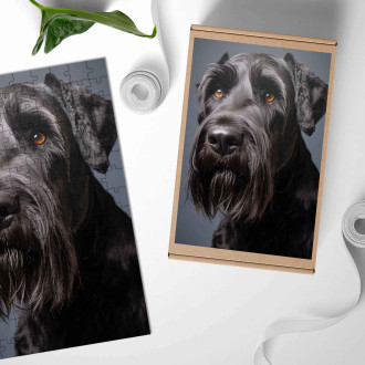 Wooden Puzzle Giant Schnauzer realistic