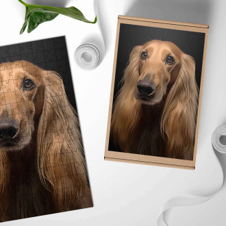 Wooden Puzzle Afghan Hound realistic