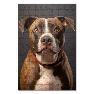 Wooden Puzzle American Staffordshire Terrier realistic