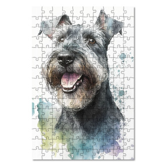 Wooden Puzzle Cesky Terrier watercolor