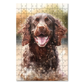 Wooden Puzzle American Water Spaniel watercolor