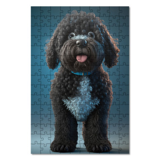 Wooden Puzzle Portuguese Water Dog cartoon