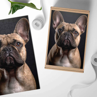 Wooden Puzzle French Bulldog realistic