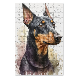Wooden Puzzle Manchester Terrier watercolor