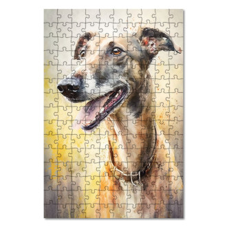 Wooden Puzzle Greyhound watercolor