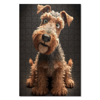 Wooden Puzzle Airedale Terrier cartoon