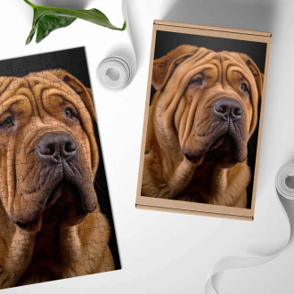 Wooden Puzzle Chinese Shar-Pei realistic